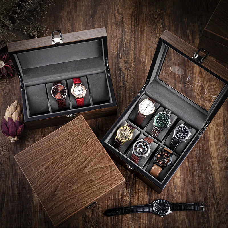 Boîte Montres Bois 4 Places Coffret