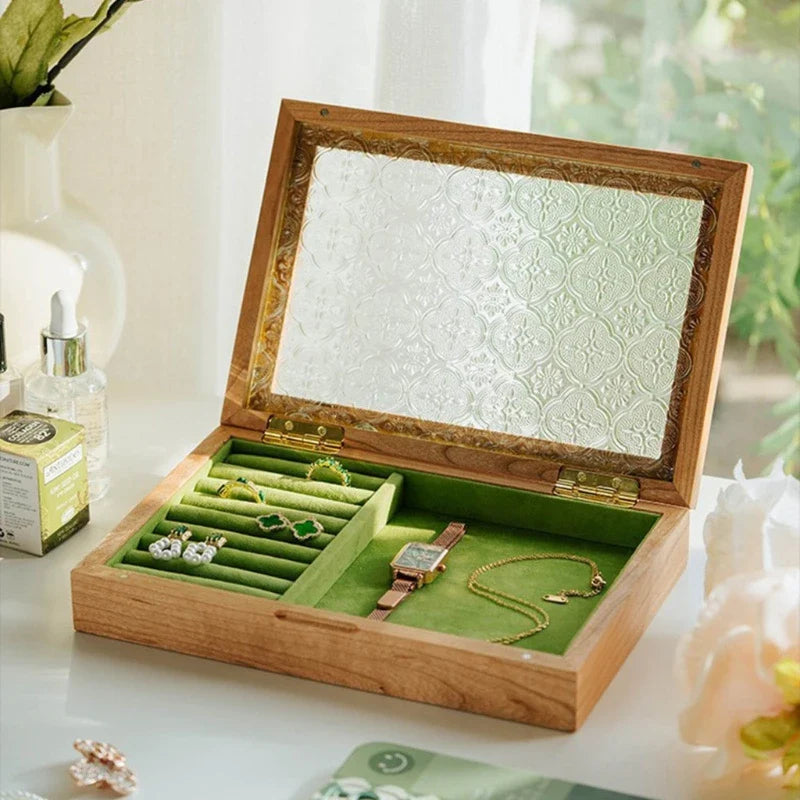 Boîte à Bijoux Vintage Bois Compartiments