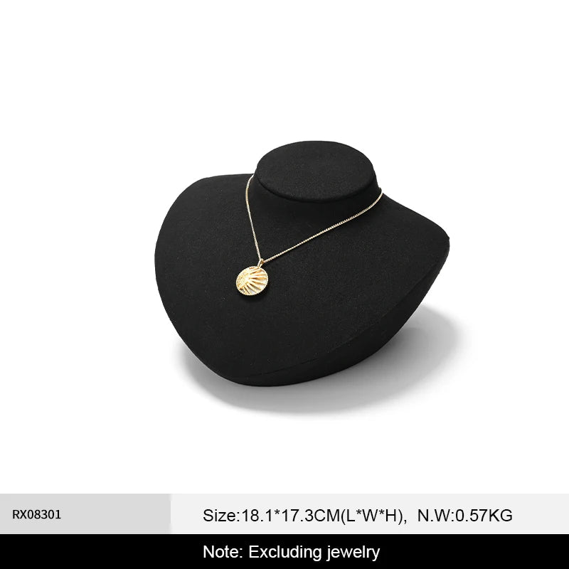 Présentoir Collier Buste Velours Plat 5 Coloris
