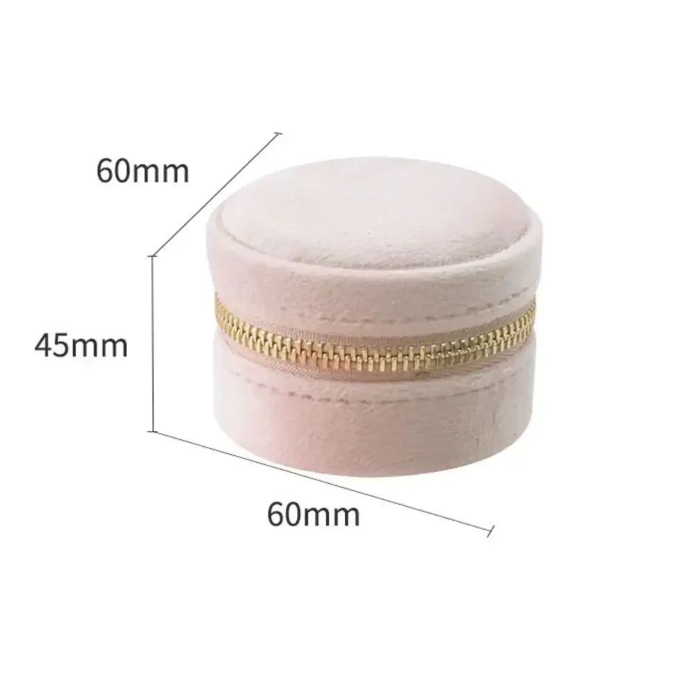 Boite Bijoux Velours Ronde Pochette