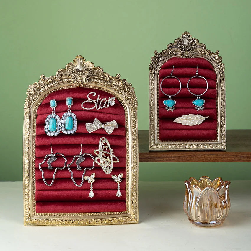 Porte Bijoux Cadre Bois Sculpté Vitrine Originale