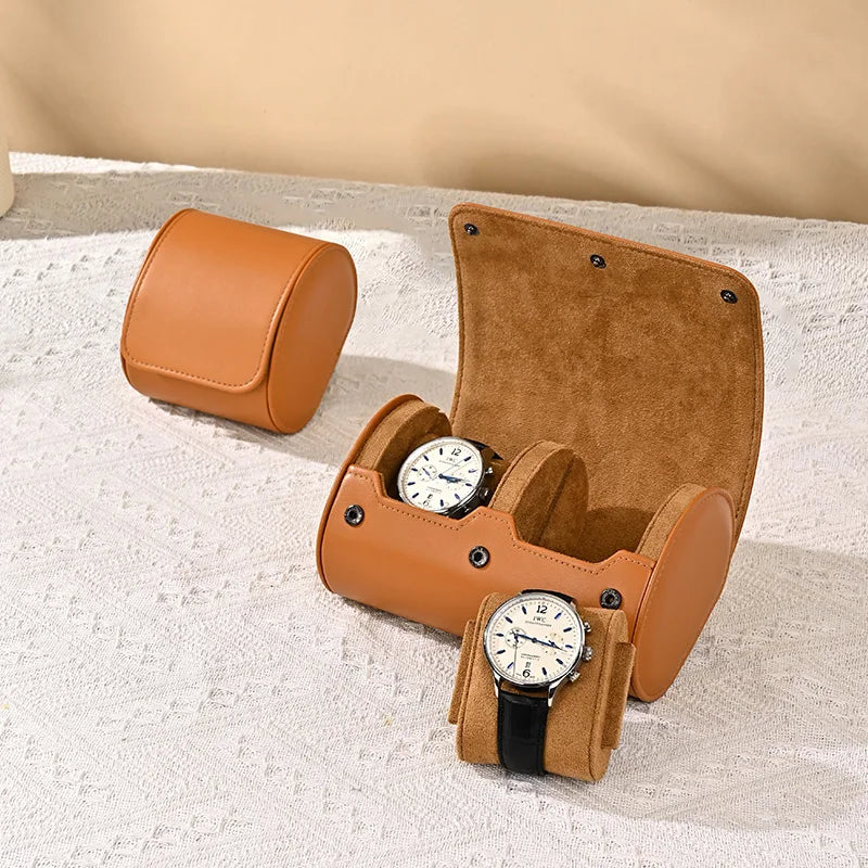 Étui Montre Cuir Voyage Rouleau Coussin