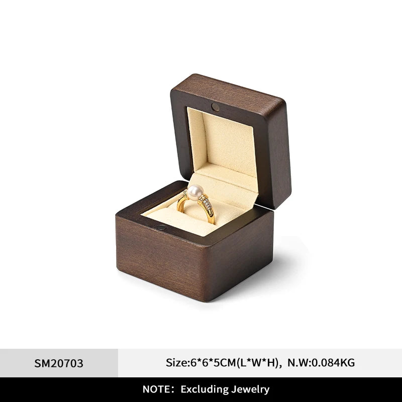 Boîte Bague Bois Mariage Fiançailles Organisatrice