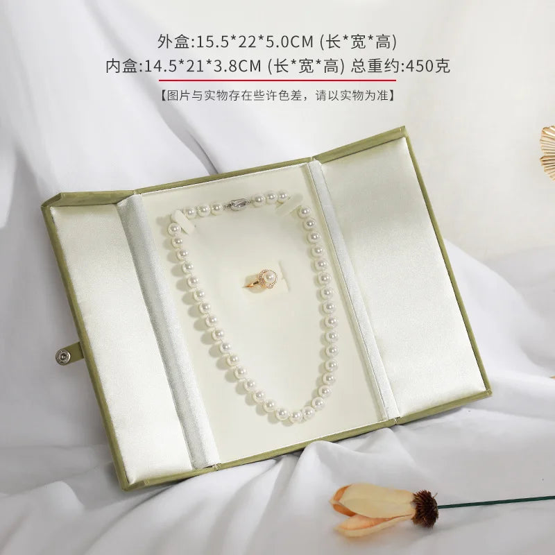 Boîte Bijoux Collier Velours Vintage Double Anneau