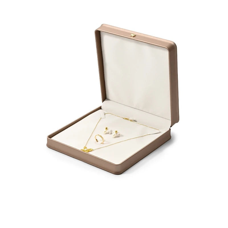 Boîte Bijoux Cuir Doré Coffret Mariage Premium