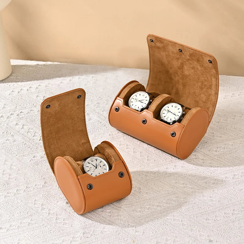 Étui Montre Cuir Voyage Rouleau Coussin