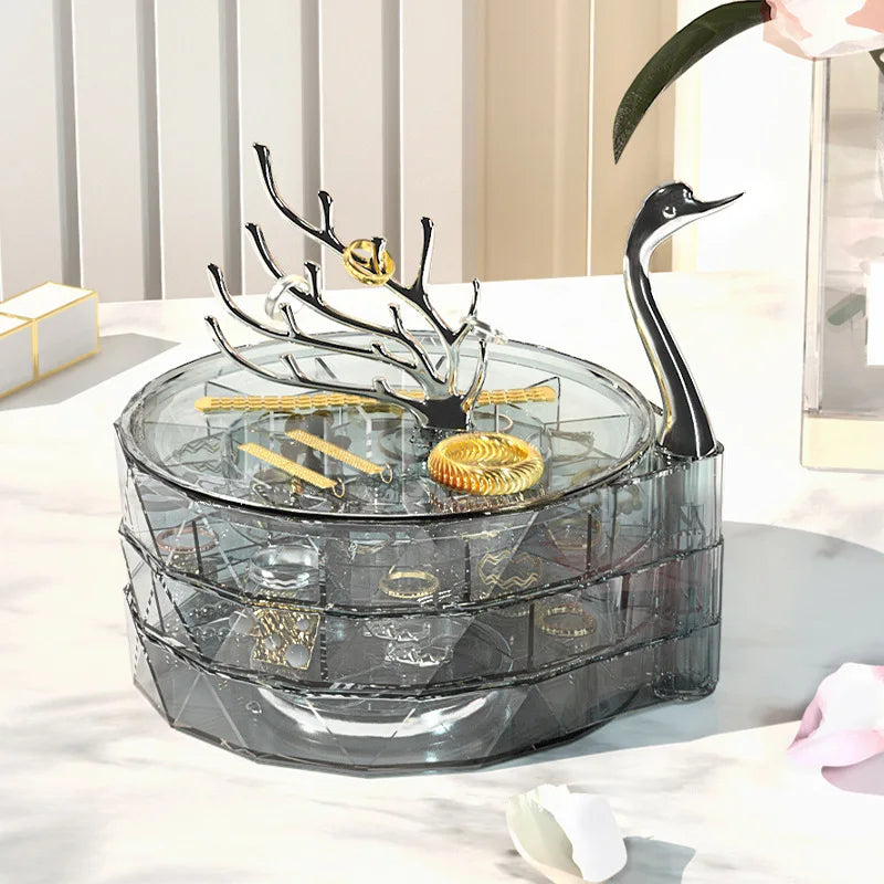 Boîte à Bijoux Plastique Transparente Multicouches