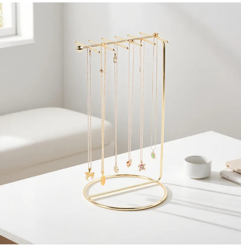 Présentoir Collier Métal 12 Tiges Multi-Chaînes