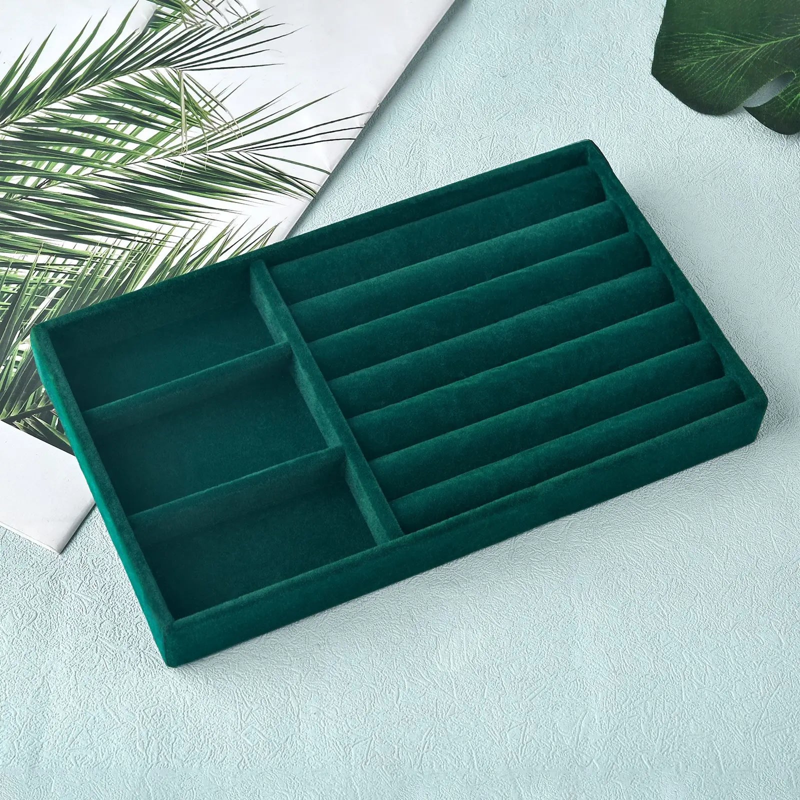 Plateau Bijoux Velours Flanelle Tiroir Rangement