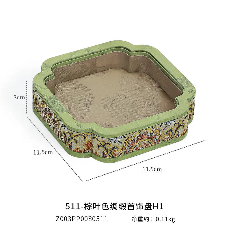 Plateau Bijoux Velours Royal Brodé Cadeau Aïd