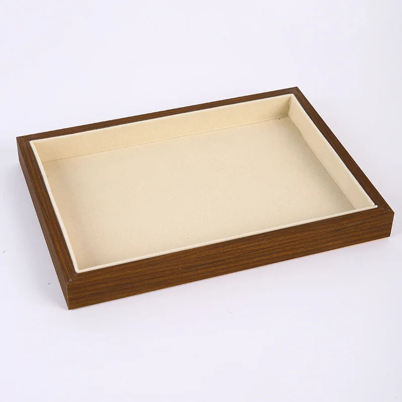 Plateau Bijoux Bois Noyer Bague Collier