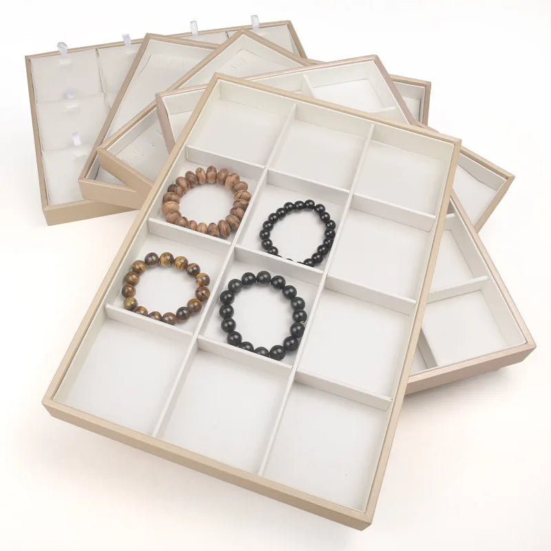 Plateau Bijoux Cuir Empilable Séparateurs Modulaire
