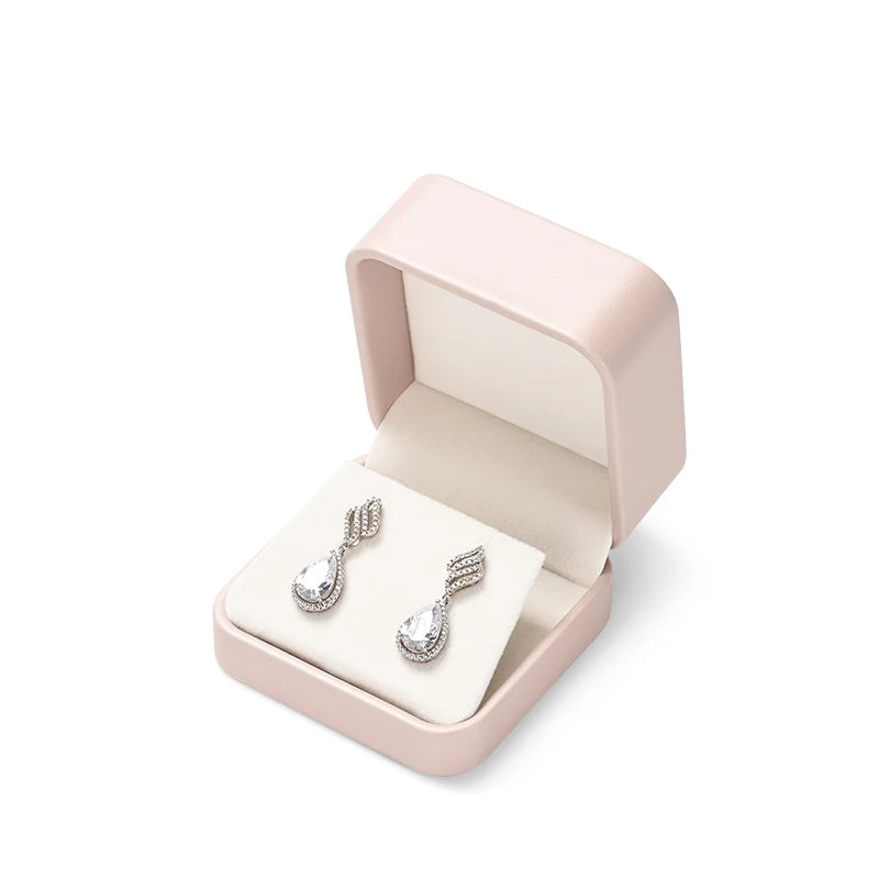 Boite Bijoux Cuir Rose Coffret Bague Collier