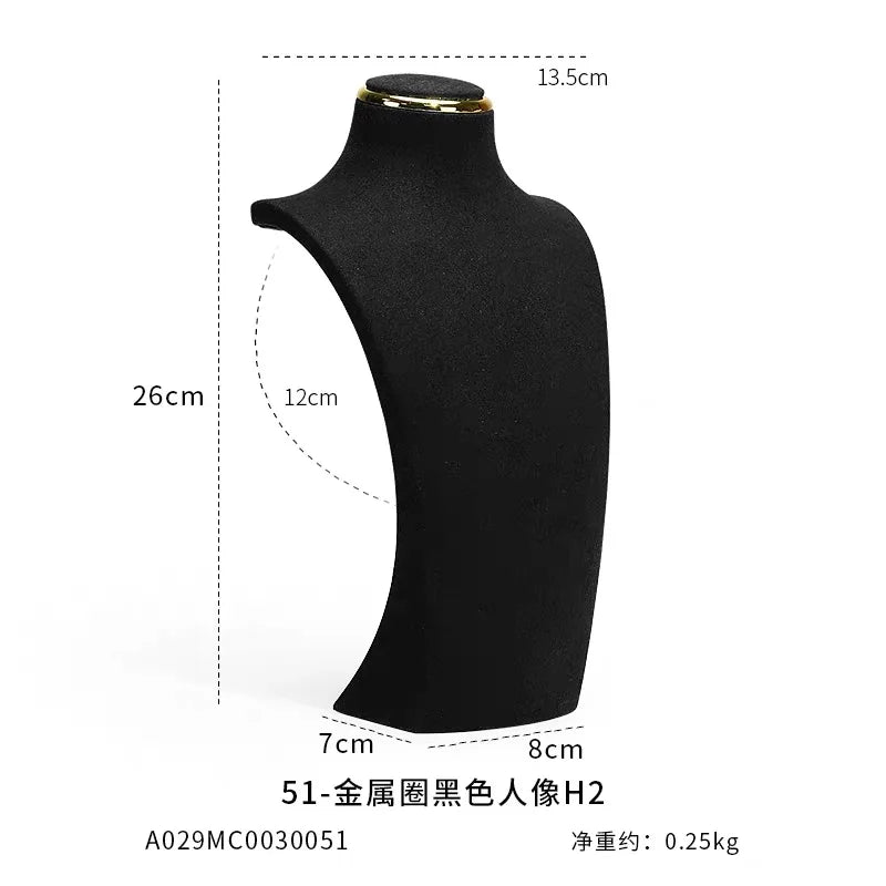 Présentoir Collier Simili Cuir Buste Rotatif
