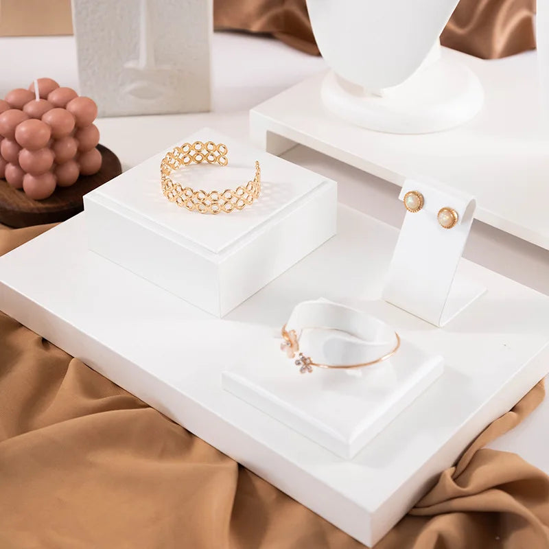 Buste Bijoux Cuir Blanc Mannequin Multifonction
