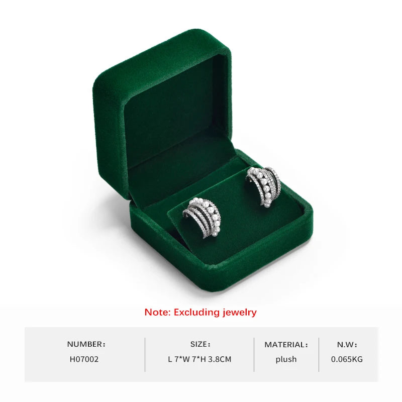 Boîte Bijoux Velours Vert Pierre Précieuse