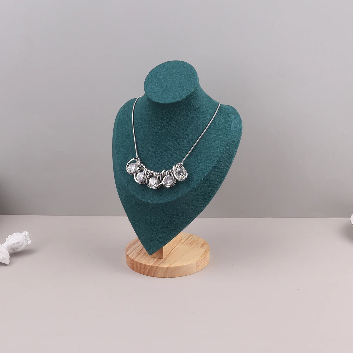 Présentoir Collier Velours Vert Émeraude 3 Tailles