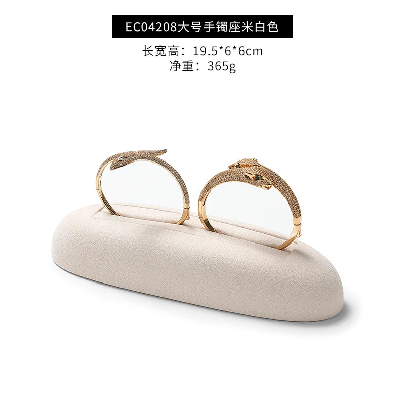 Présentoir Métal Microfibre Beige Collier Bague Boucle Fenêtre