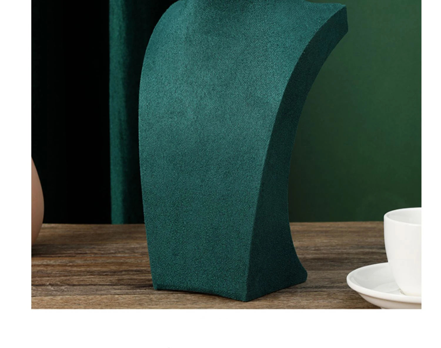 Présentoir Collier Buste Velours Vert Émeraude