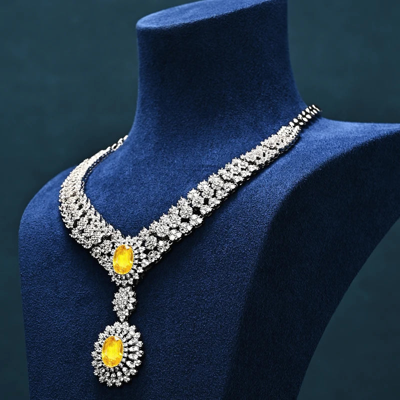 Buste Collier Velours Bleu Premium Mannequin