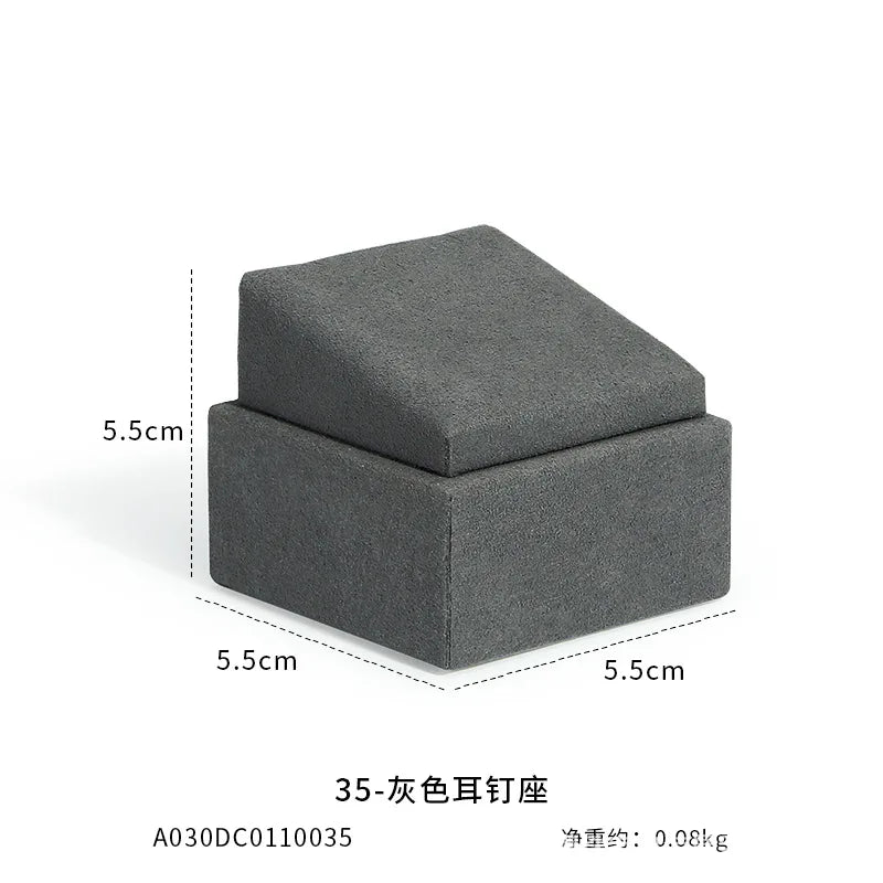 Présentoir Bijoux Microfibre Gris Vitrine