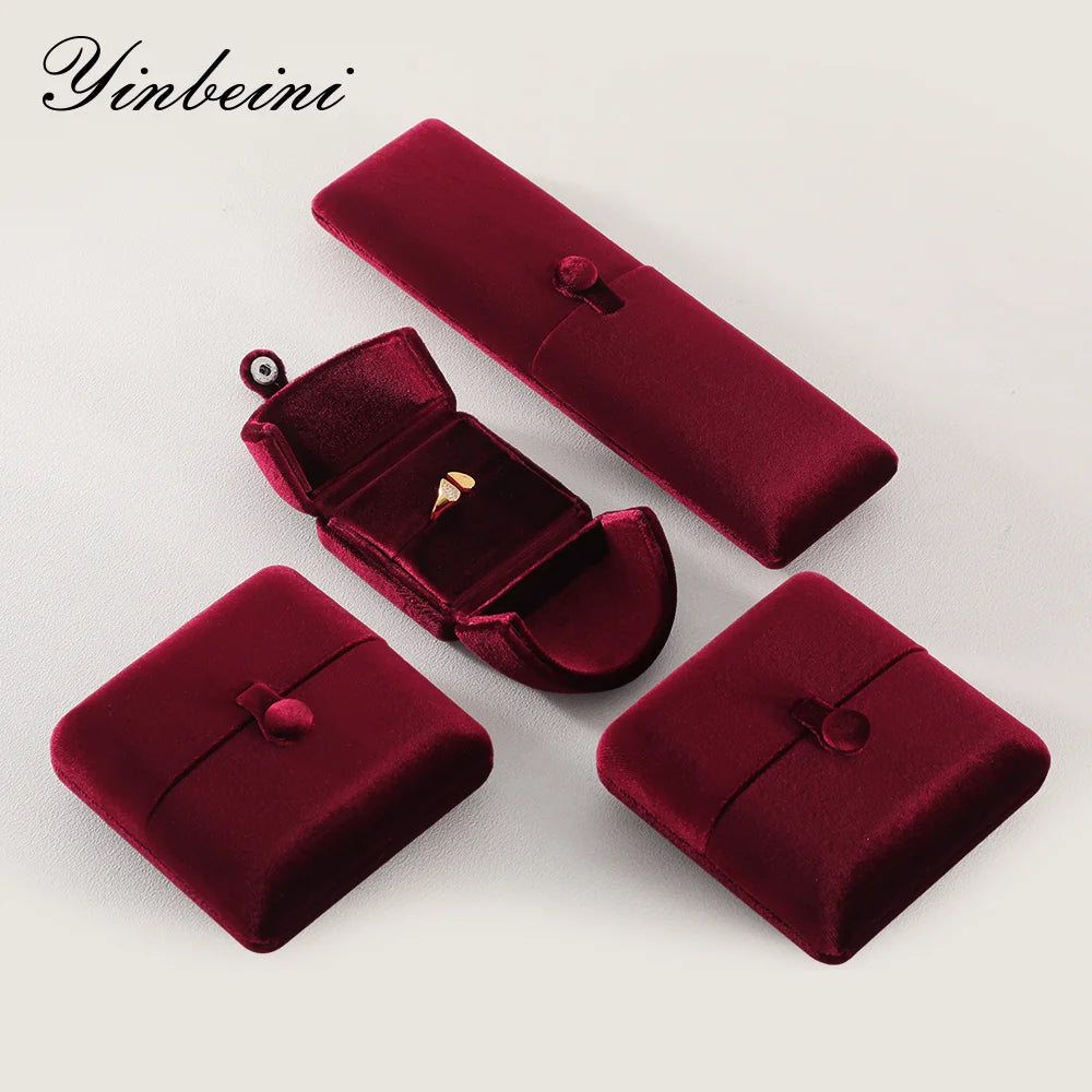 Boîte à Bijoux Velours Mariage Fiançailles Premium