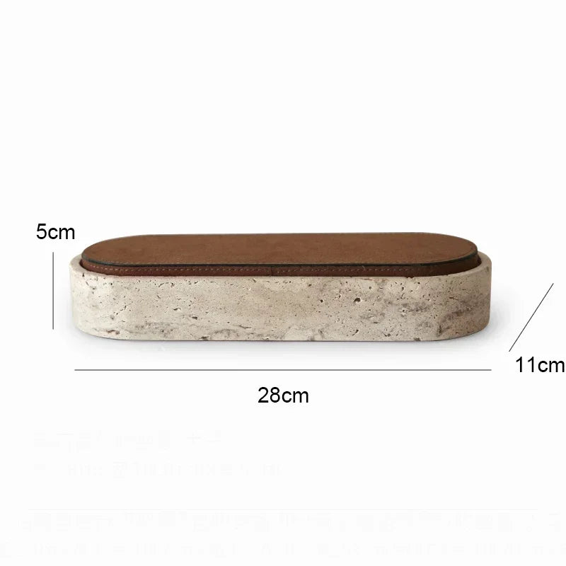 Boîte Bijoux Cuir Marbré Luxe Rangement