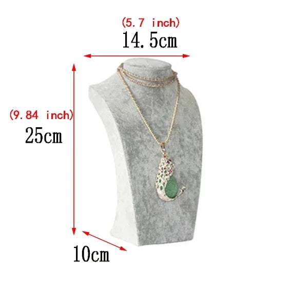 Buste Mannequin Collier Velours Pendentif Vitrine