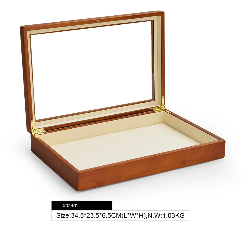 Boite Bijoux Bois Rétro Multi Bagues Colliers Vitrine