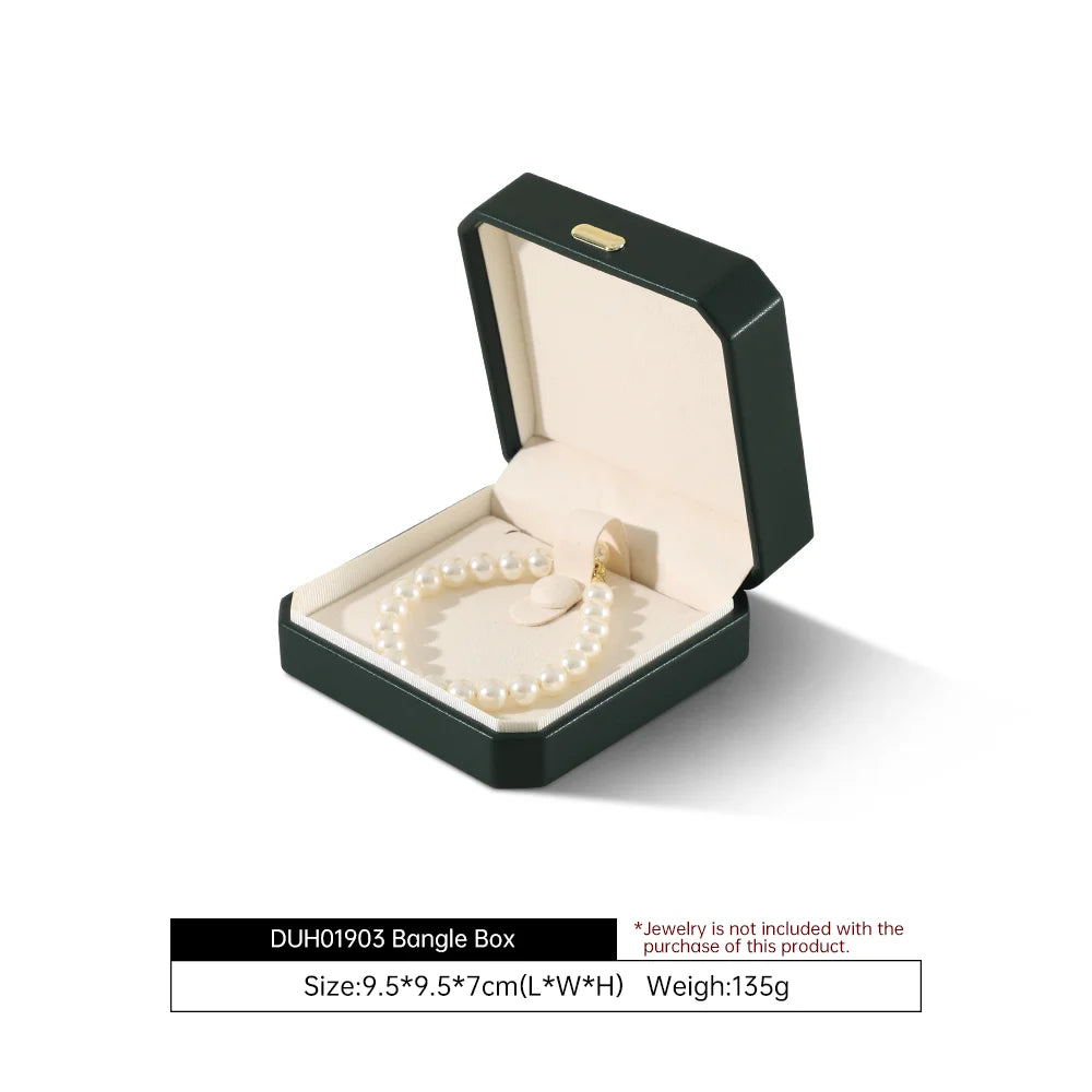 Boîte Cuir Bijoux Bague Boucle Oreille Coffret Cadeau
