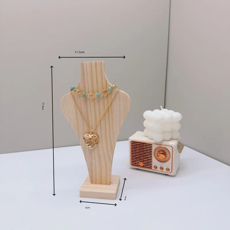 Buste Collier Bois Vase Mannequin Vitrine