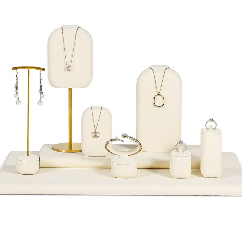 Présentoir Bijoux Daim Beige Multifonction