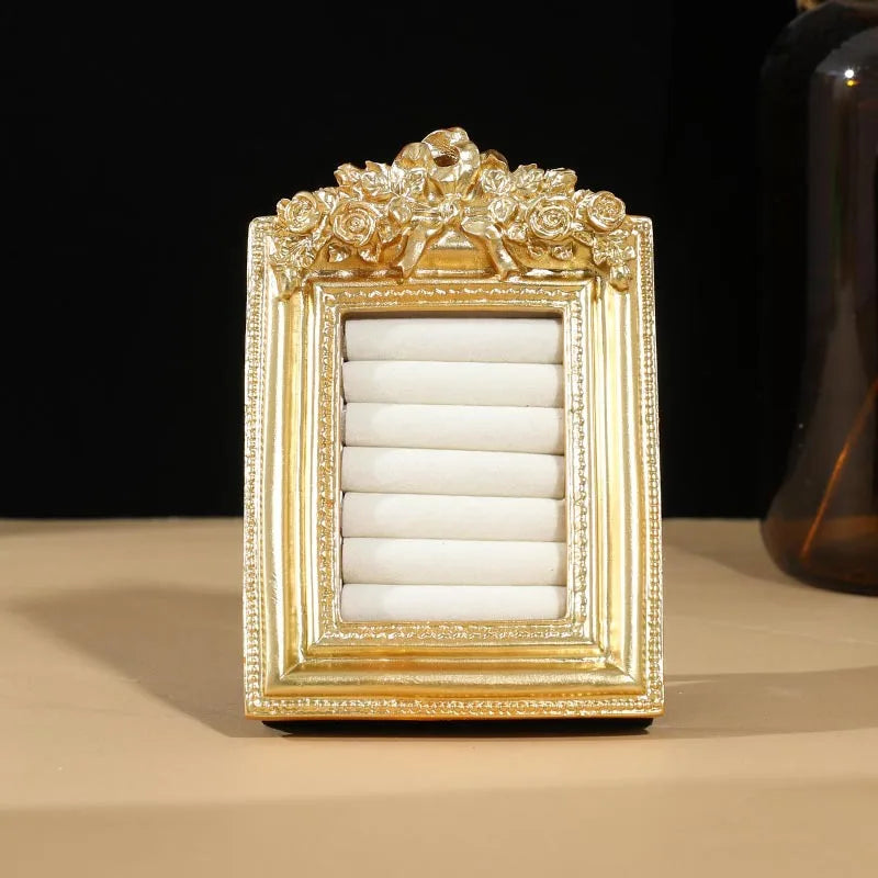 Plateau Bague Velours Cadre Photo Bagues