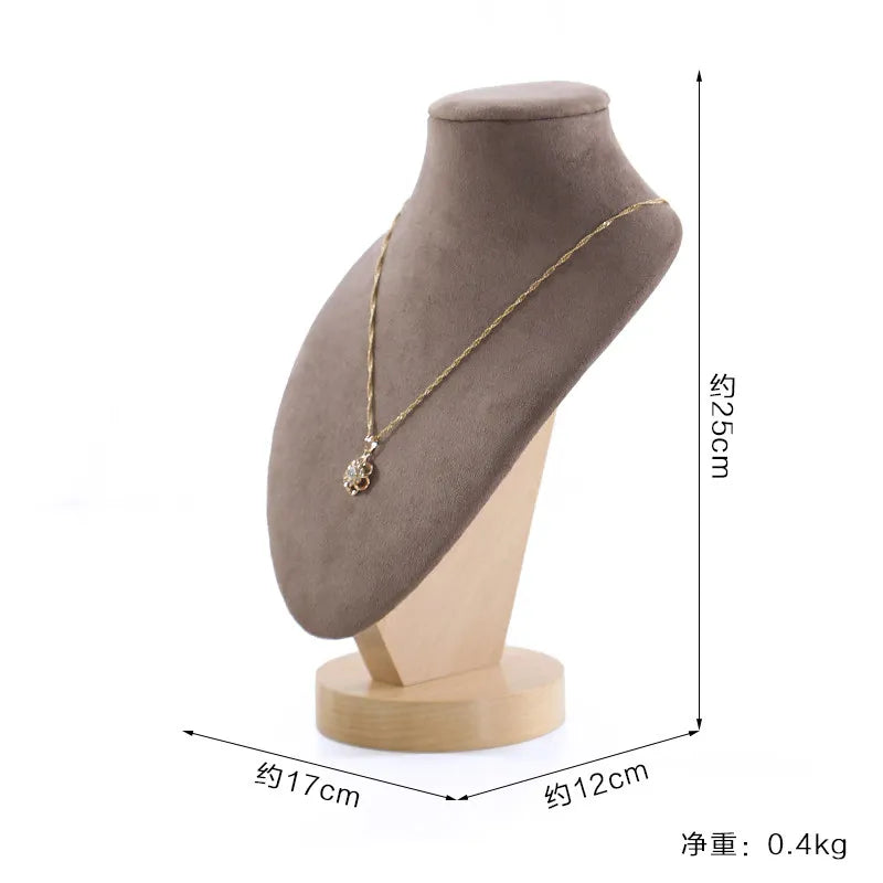 Buste Boucle Bois Velours Mannequin Comptoir