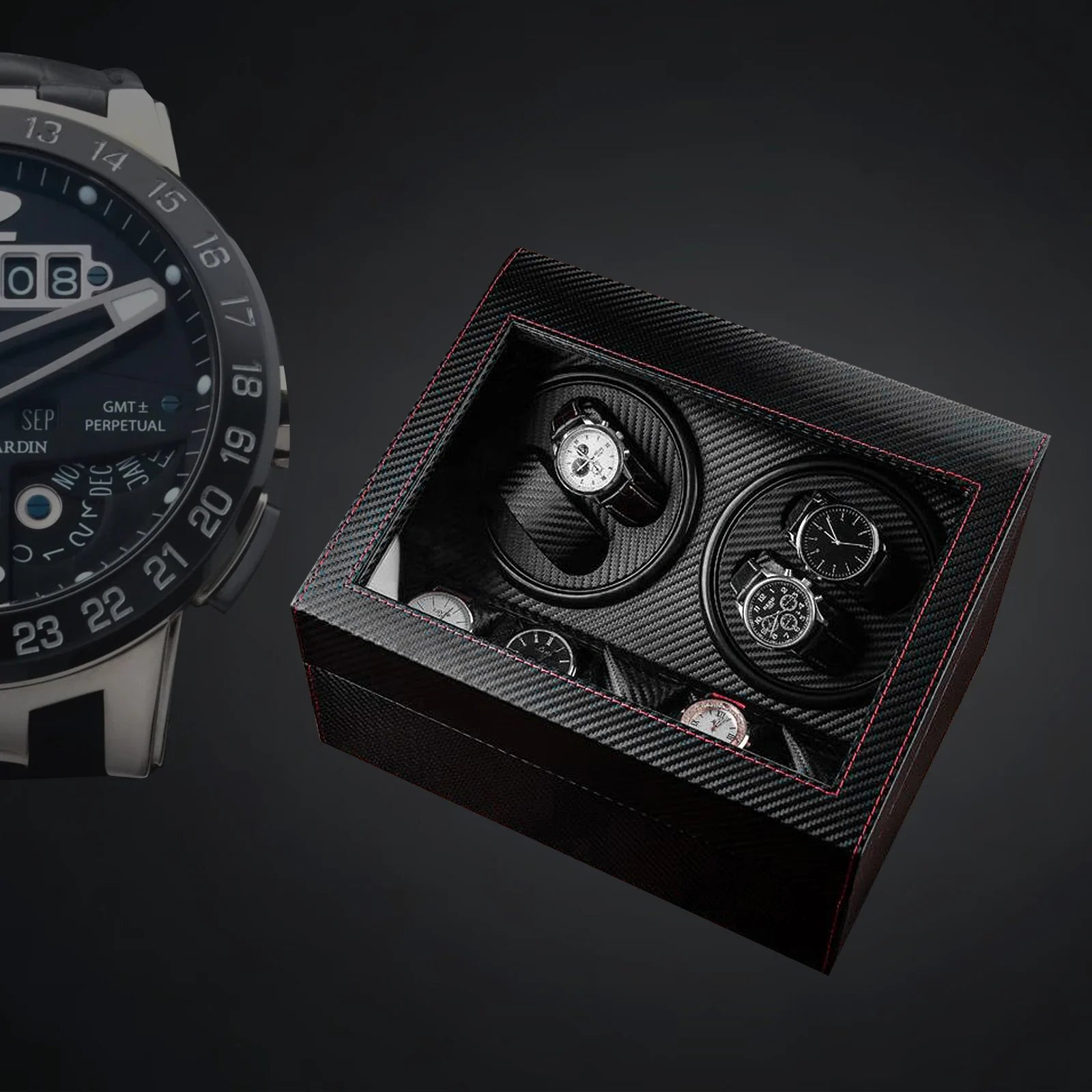 Coffre Fort Montre Cuir Remontoir 4+6 Luxe