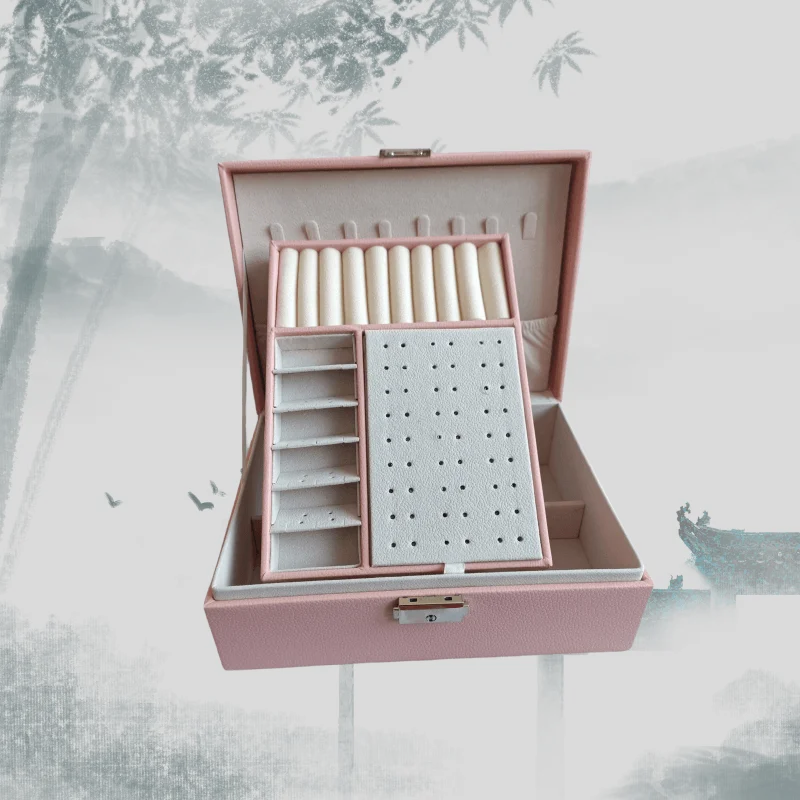 Boite Bijoux Cuir Velours Fermee