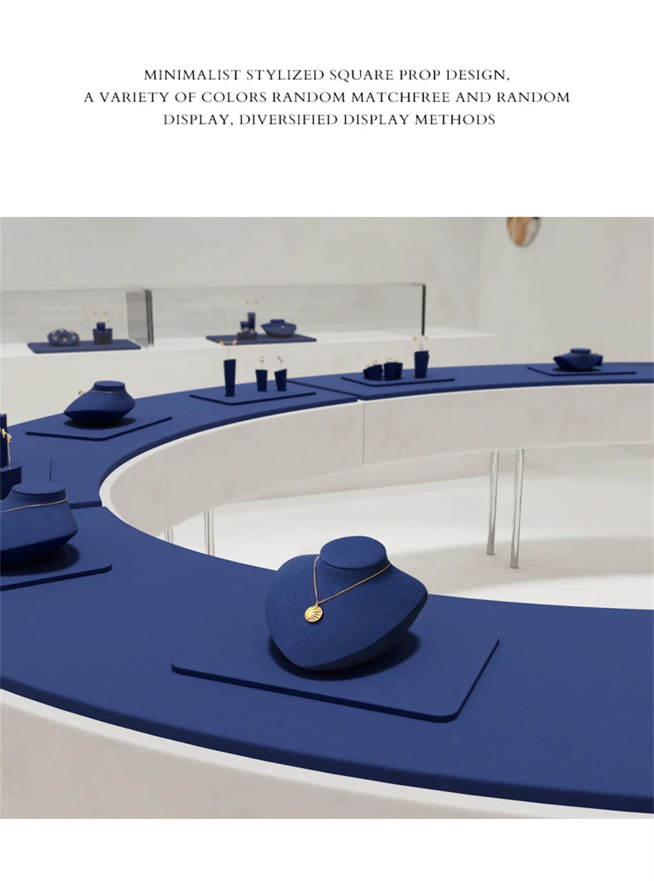 Présentoir Collier Buste Velours Plat 5 Coloris