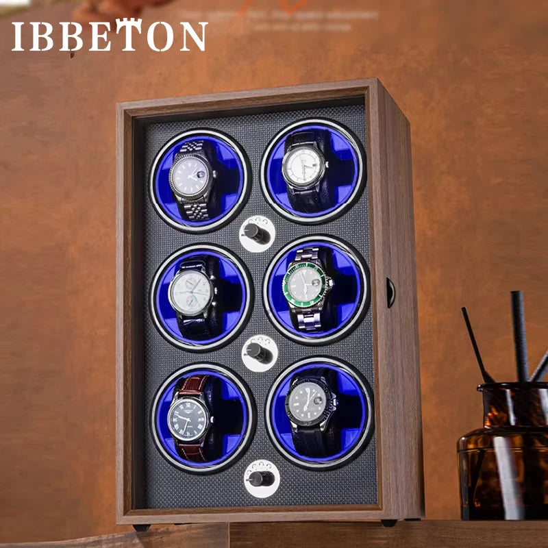 Boite Montre Bois Noyer Remontoir Automatique