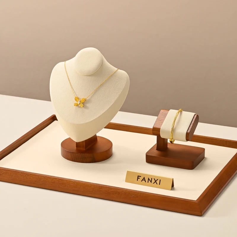Buste Collier Bois Portrait Mannequin Vitrine