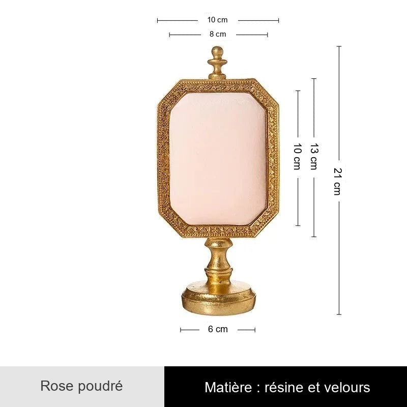 Cadre Porte Bijoux Baroque Rose Poudré et Doré, 9 Modèles