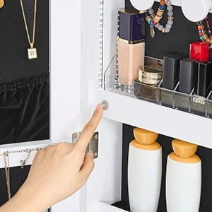 Armoire à Bijoux Bois Miroir LED