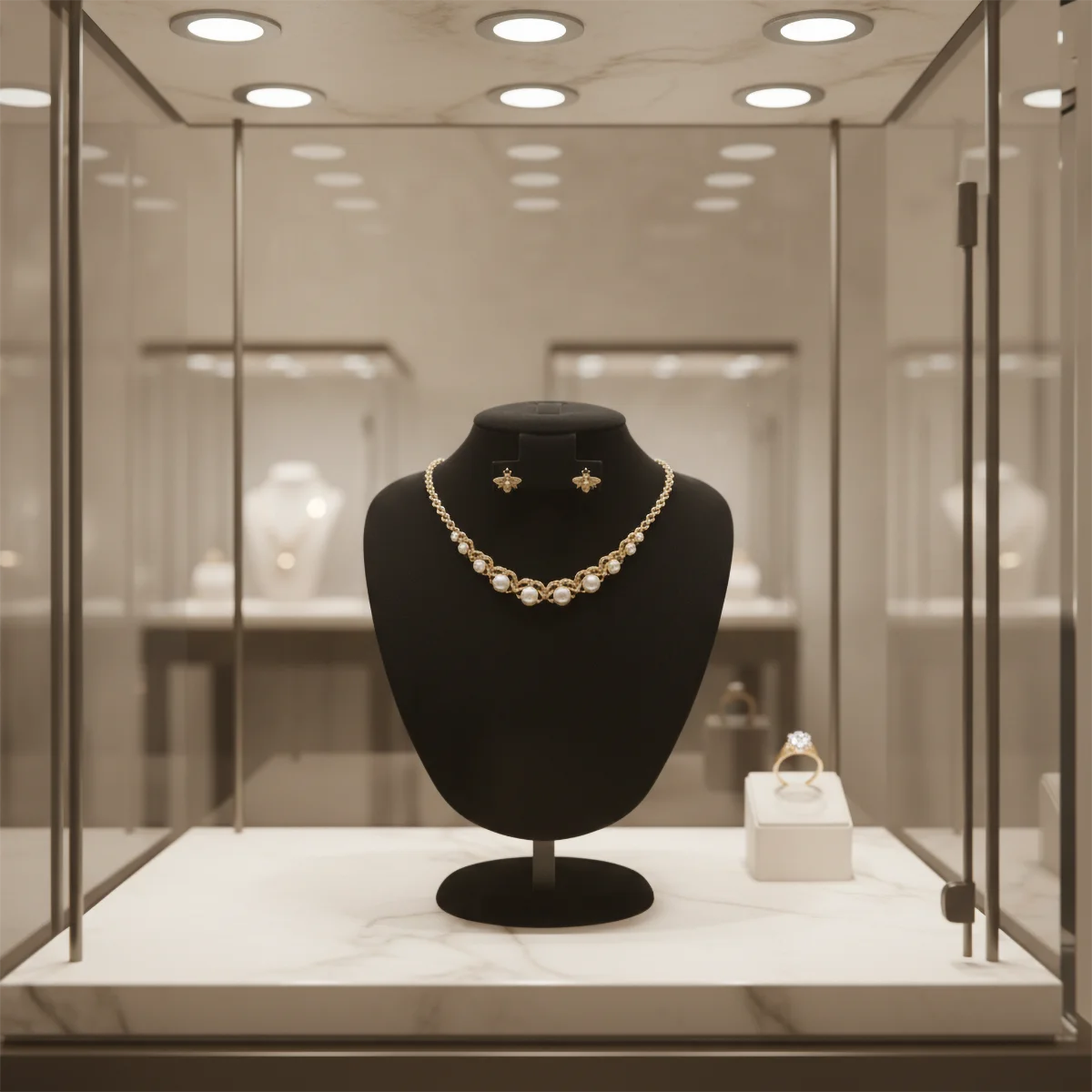 Buste Bijoux Cuir Présentation Vitrine Mannequin