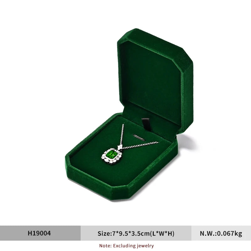 Boite Bagues Velours Vert Pierres Précieuses Premium