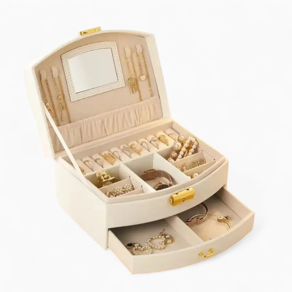 Boîte à bijoux simili cuir 2 niveaux – vue 16