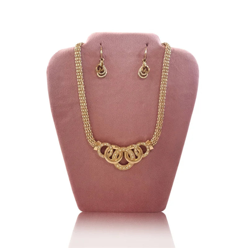 Présentoir Collier Velours Plat Rose Tendre