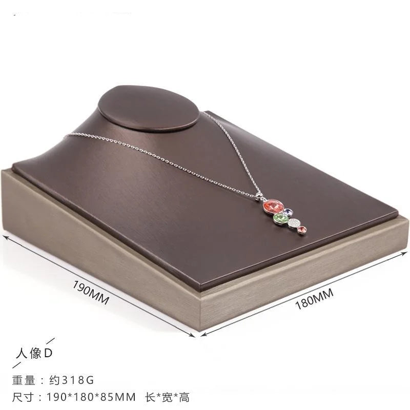 Buste Collier Cuir Brossé Mannequin Vitrine