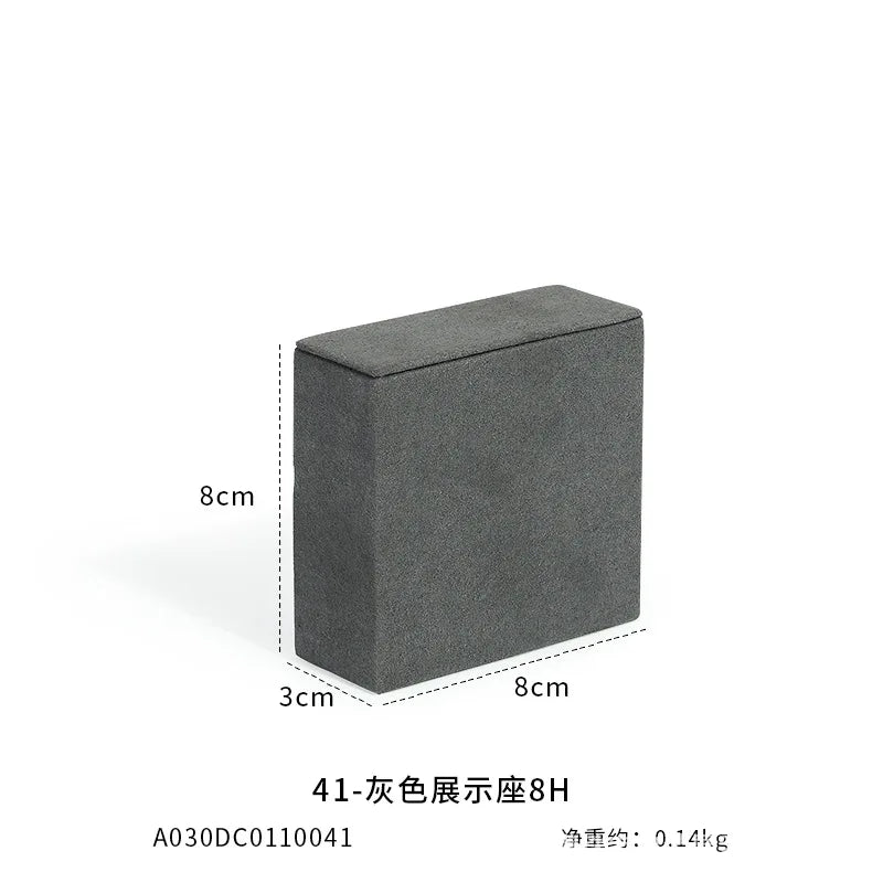 Présentoir Bijoux Microfibre Gris Vitrine