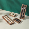 Plateau Bague Bois Noyer Decoratif Multi-niveaux