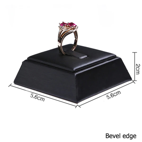 Présentoir Bague Cuir Simili Noir Comptoir