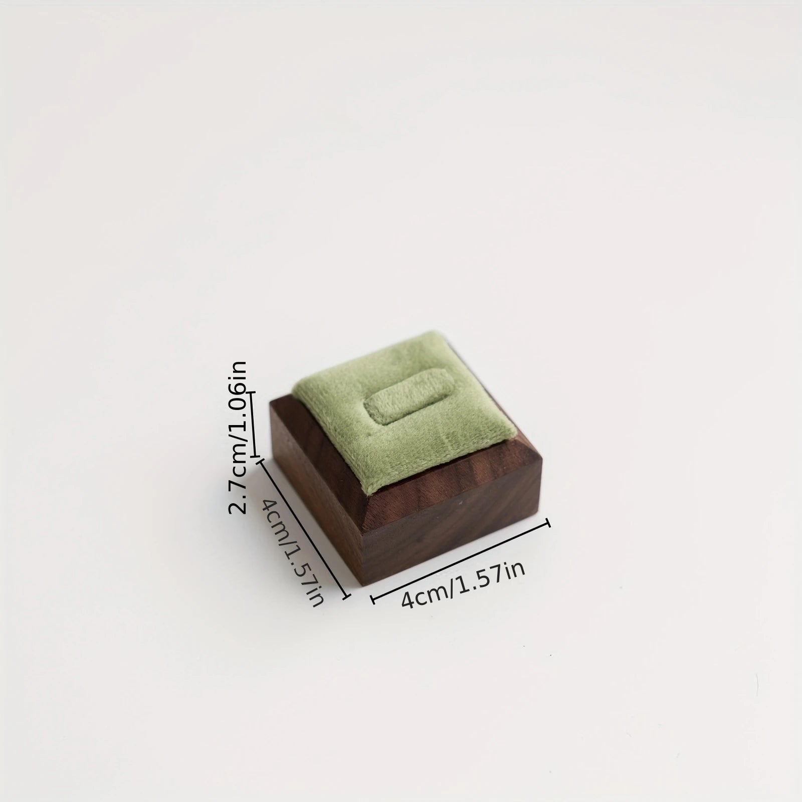 Support Bague Carre Noyer Comptoir Vitrine